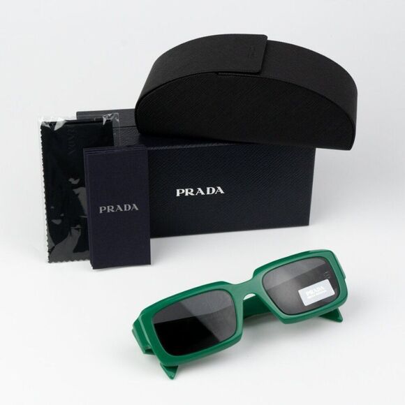 NEW Prada PR27ZS 11L08Z Mango Dark Grey Square Unisex Sunglasses 0PR 27ZS - Picture 3 of 14